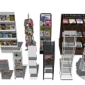 Modern Bookcase Multiple Designs With Shelves For Displaying Books And Magazines 3d model