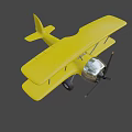 Fun Yellow Biplane Electric Toy with Classic Design for Kids Playtime