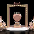 Gold Store Check in Photo Spot With Heart Shaped Display Stand Gift Boxes And Balloons