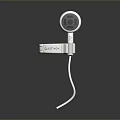 DIGIPHY White Computer Microphone With Clip Design Circular Mesh And Cable