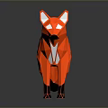 Red Low Poly Fox Game Movie Character Stylized 3D Digital Design Model 3d model