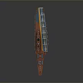 Aircraft Carrier 3D Model With Colorful Deck Design And Command Tower Equipment Details