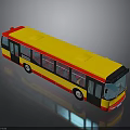 Modern City Bus With Yellow Red And Black Exterior Design