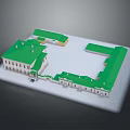 Architectural Landscape Featuring Green Roofs White Walls and Courtyard Building Complex Model