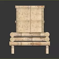 Natural Bamboo Chaise Lounge With Reclining Backrest Slatted Design And Outdoor Use