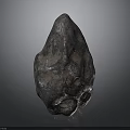 Irregular Shaped Textured Stone With Metallic Blue And Brown Hues On Gray Gradient Background