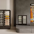 Modern Beverage Display Coolers With Budweiser Beer And Bottled Canned Drinks