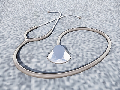 Modern medical equipment stethoscope 3d model