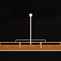 Modern Minimalist Pendant Light With Metal Structure And Brown Leather Linear Design For Interior Decoration