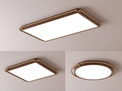 Sleek Modern Ceiling Lights In Rectangular Square And Circular Shapes With LED 3d model