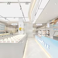 Modern Dessert Shop Interior With Glass Display Cases And Fresh Assorted Pastries