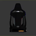 Modern Sporty Airplane Seat With Black Blue Red Accents And Ergonomic Design Structure