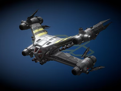 Sci Fi Spaceship Game Movie Character With Metallic Body And Multiple Engines 3d model
