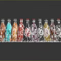 Colorful Assorted Drink Bottles With Various Flavors And Brand Labels