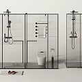 Shower Room Shower Partition Toilet Partition 3d model