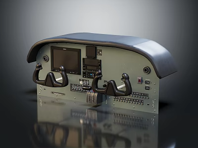 Advanced Ergonomic Control Panel With Digital Screen Joysticks And Control Buttons 3d model