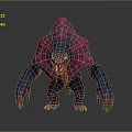 Pink And Purple Monster Doll With Sharp Teeth Claws And Textured Skin