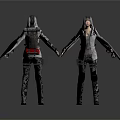Tactical Hooded Characters With Backpacks Weapon Like Arms Camouflage Pants Front Back View Design