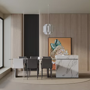 Modern table combination 3d model