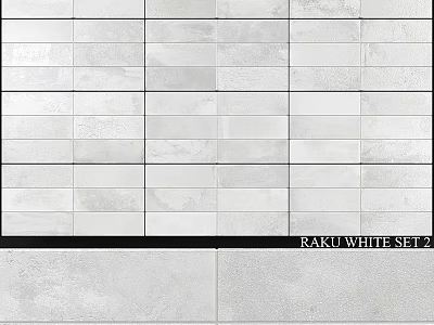 Raku White Set 2 Ceramic Tiles For Modern Wall And Floor Decoration 3d model