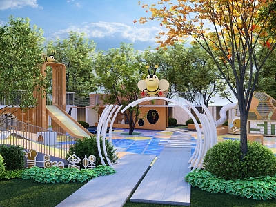 Modern Children's Play Area Children's Park Children's Activity Site Bee Theme Park model