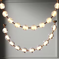 Elegant Illuminated Chandelier With Glass Balls And Golden Frame For Modern Interior