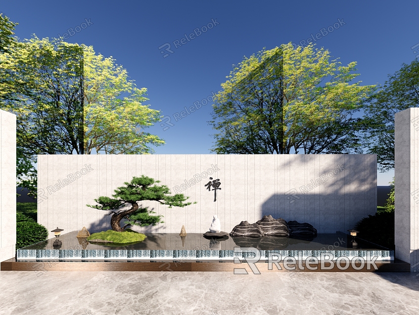 New Chinese Style Landscape Wall Demonstration Area Entrance Landscape Wall model