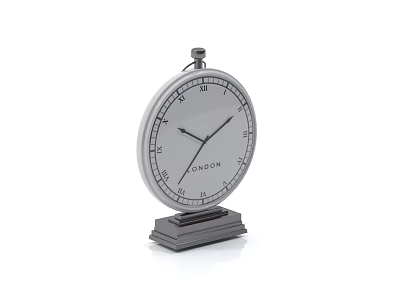 Classic Metallic Mantel Clock With Base Dial Numerals Hands And CODDIN Brand 3d model