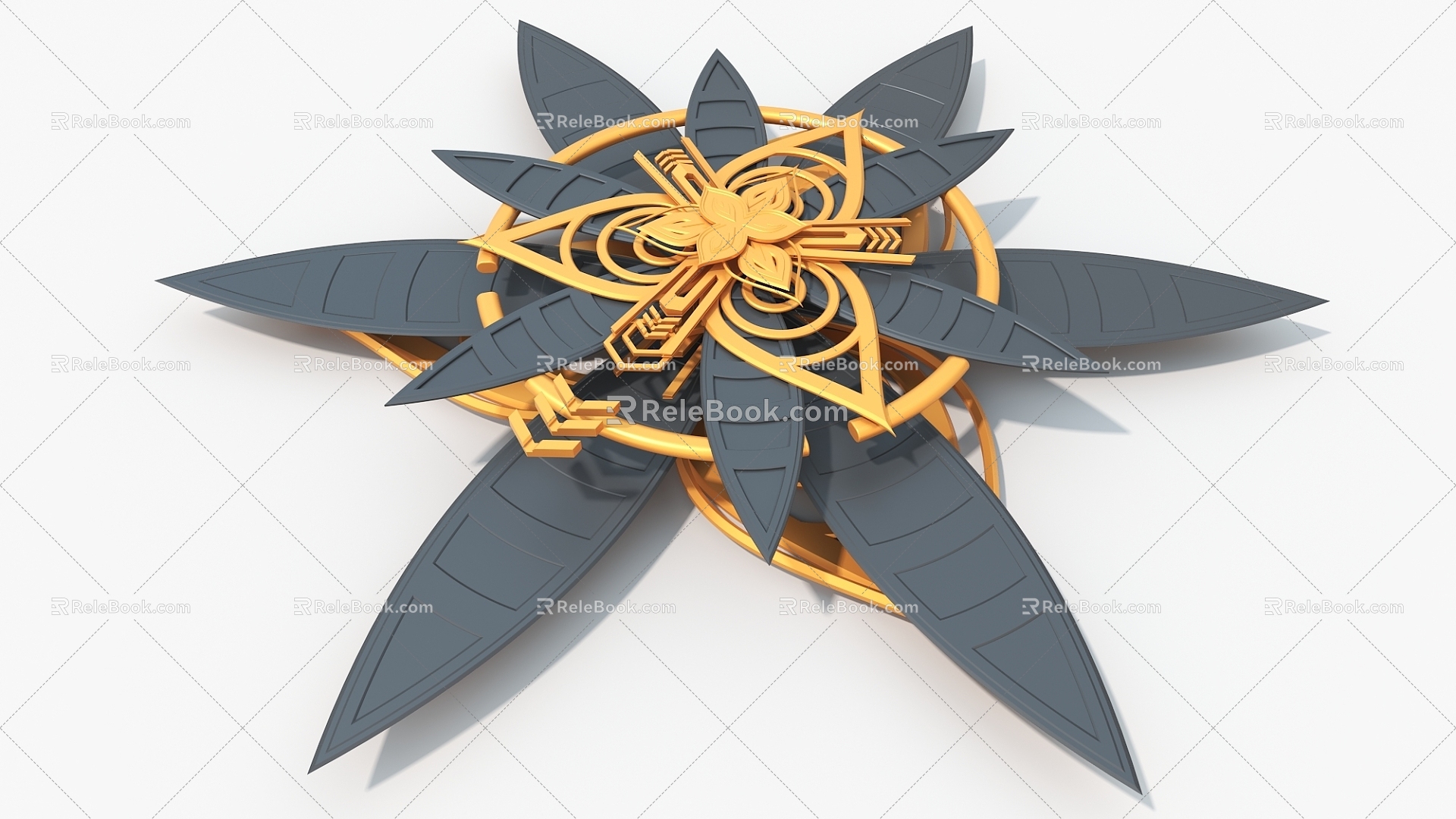 Mechanical Flower Ornaments Mechanical Hard Surface High-tech Industrial Parts 3d model