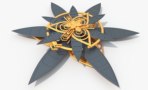 Mechanical Flower Ornaments Mechanical Hard Surface High-tech Industrial Parts 3d model