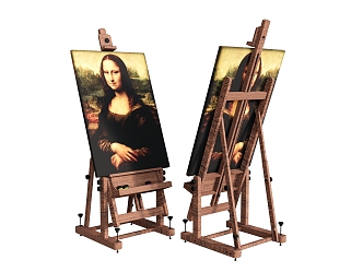 Storage Shelf Easel Oil Painting Mona Lisa 3d model