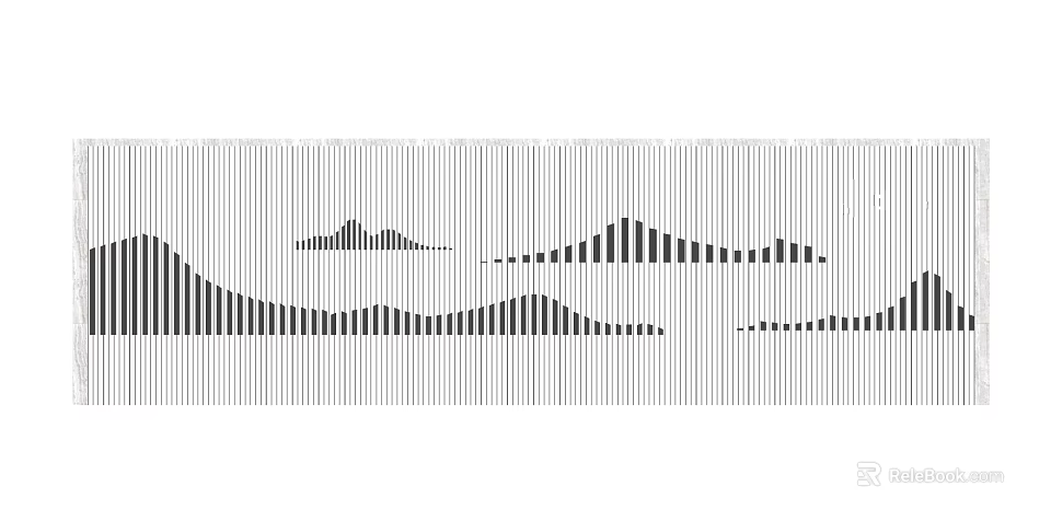 Abstract Feature Wall Design with Black and White Vertical Lines and Wave Patterns 3d model