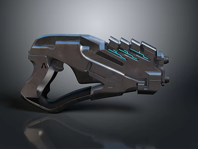 Futuristic Sci Fi Device With Metallic Structure And Blue Light Accents Design 3d model