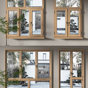 Modern window double window combination 3d model