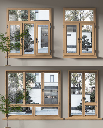 Modern window double window combination 3d model