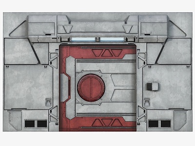 Sci-fi Scene Sci-fi Component Sci-fi Element Sci-fi Meichen Cyberpunk Game Scene Sci-fi Gate Meichen Props Industrial Gate Sci-fi Panel 3d model