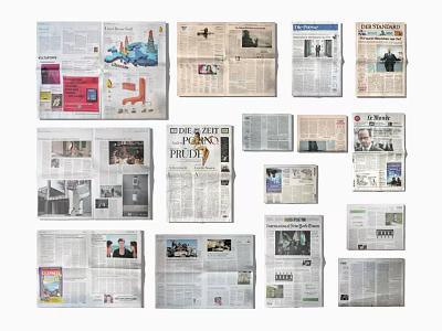Open Magazines And Newspaper Pages With Various Articles Images And Layouts 3d model