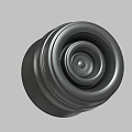 Black Metallic Mechanical Component With Concentric Circular Smooth Surface Industrial Design 3d model