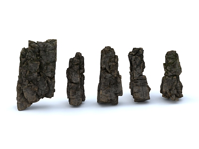 Modern Rock Stone Block Boulder 3d model