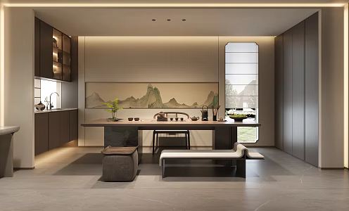 Tea Room New Chinese Style Tea Room Zen Style Tea Room Chinese Style Tea Room Negotiation Room Negotiation Area 3d model