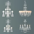 Elegant Crystal Chandeliers With Multiple Design Styles And Candle Shaped Light Features 3d model