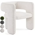 Modern Minimalist Accent Chair With Textured Fabric And Rounded Armrests Multiple Color Options