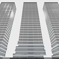 Modern High Rise Office Buildings With Glass Curtain Walls Reflecting Greenery