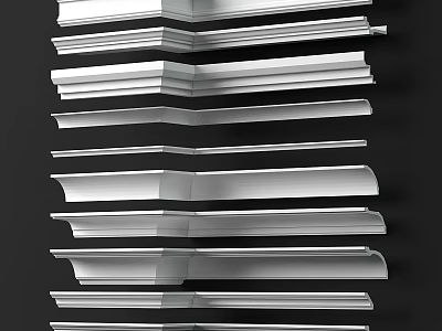 Modern Architectural Components With Various Decorative Profiles And Stacked Design 3d model