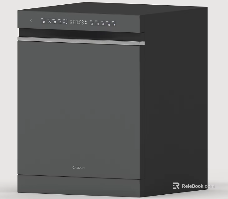 Sleek Black Built In Kitchen Oven Appliance With Digital Control Panel 3d model 