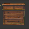 Vintage Wooden Chest of Drawers With Ornate Carved Details And Classic Design