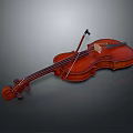 Classic Wooden Violin With Bow And Elegant Brown Finish For Home Use