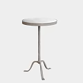 Modern Minimalist Side Table With Round Marble Top And Metal Stand 3d model