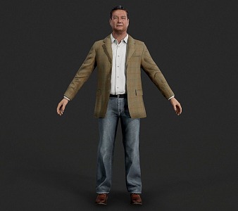 Realistic Middle-aged Businessmen Realistic Middle-aged Coat Short Hair Asian Businessmen Boss Leading Clothes Clothing Pants 3d model