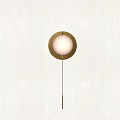 Elegant Gold Circular Wall Sconce With Soft Illumination On Light Colored Wall Surface 3d model